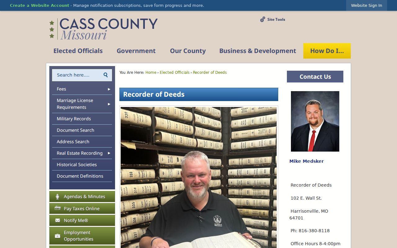Belton residents directory Cass County Recorder of Deeds search route