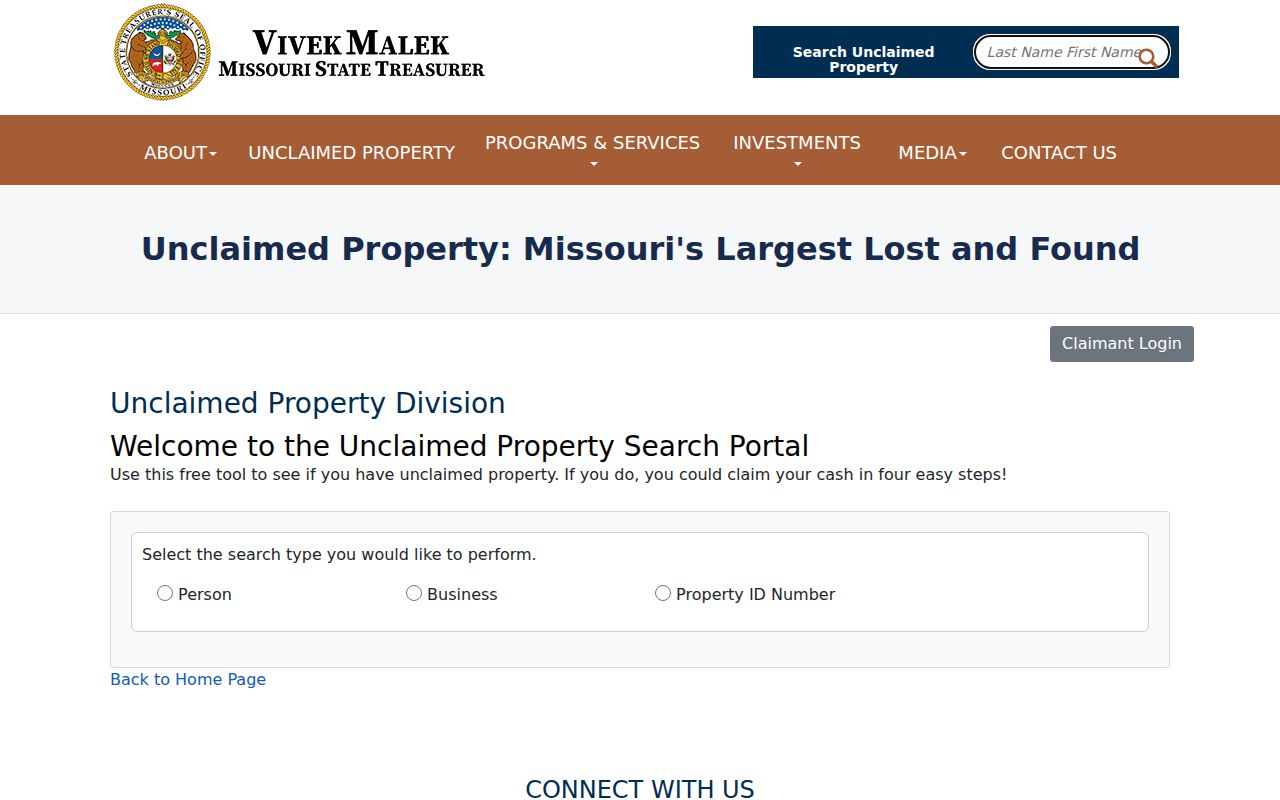 Belton residents directory Missouri unclaimed property official search