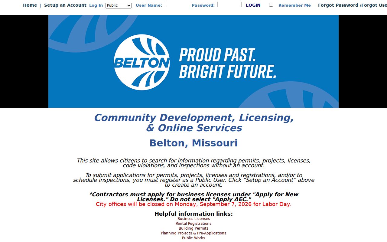 Belton neighbors eTRAKiT public address records portal