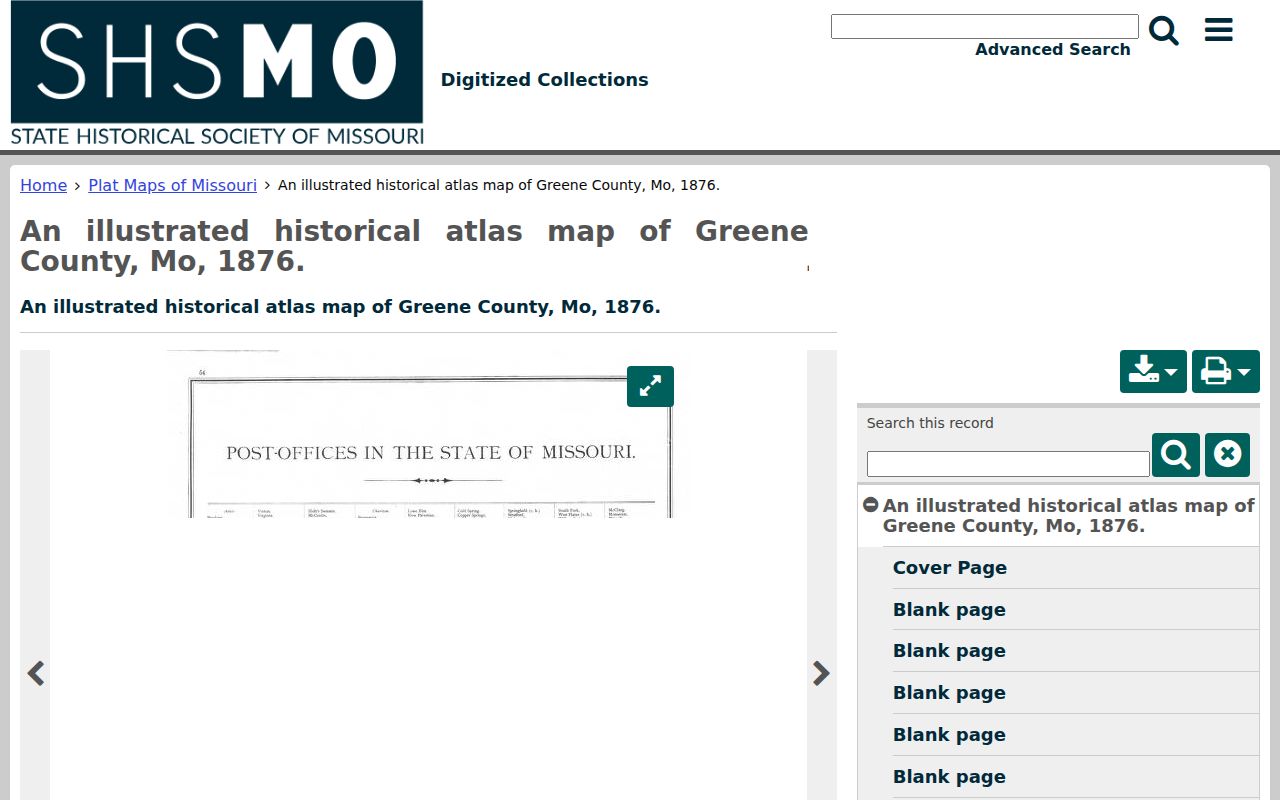 Belton previous residents address research with a Missouri digitized plat